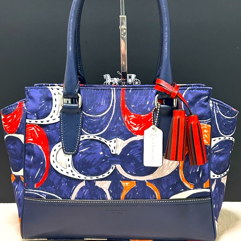 COACH Candace Legacy Heritage Scribble C & Leather Carryall w/Matching Wallet - Picture 3 of 17